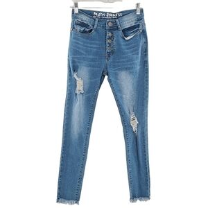 Pastel Jeans New York Los Angeles Japan Sz‎ 5/6 Skinny Fit Distressed Button Fly